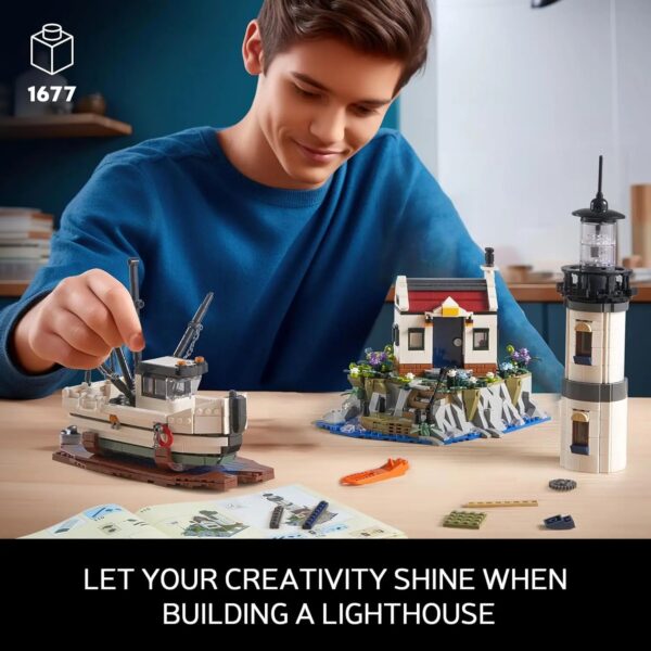 LIGHTHOUSE WITH RESCUE BOAT | 1677 PIECES - Image 3